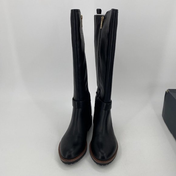 Tommy Hilfiger Women's Riding Boots Black Faux Leather Size 8 M NEW in B…